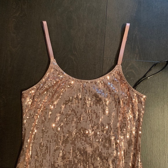 Forever 21 Rosegold sequin mini dress, size S - Picture 2 of 8